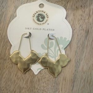 NWT Spartina 449 18 KT Gold Plated Earrings Richmond Hill Wire Hoop